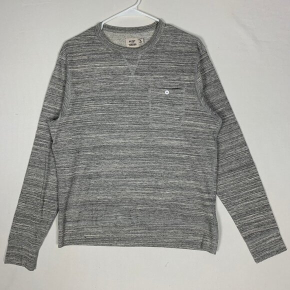 Flint and Tinder Men's Gray Space Dye Sweatshirt Medium Made in USA Long-Sleeve - Picture 1 of 7